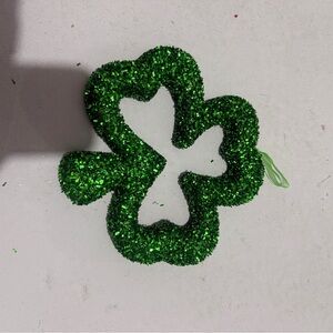 Green Glitter Shamrock Decoration